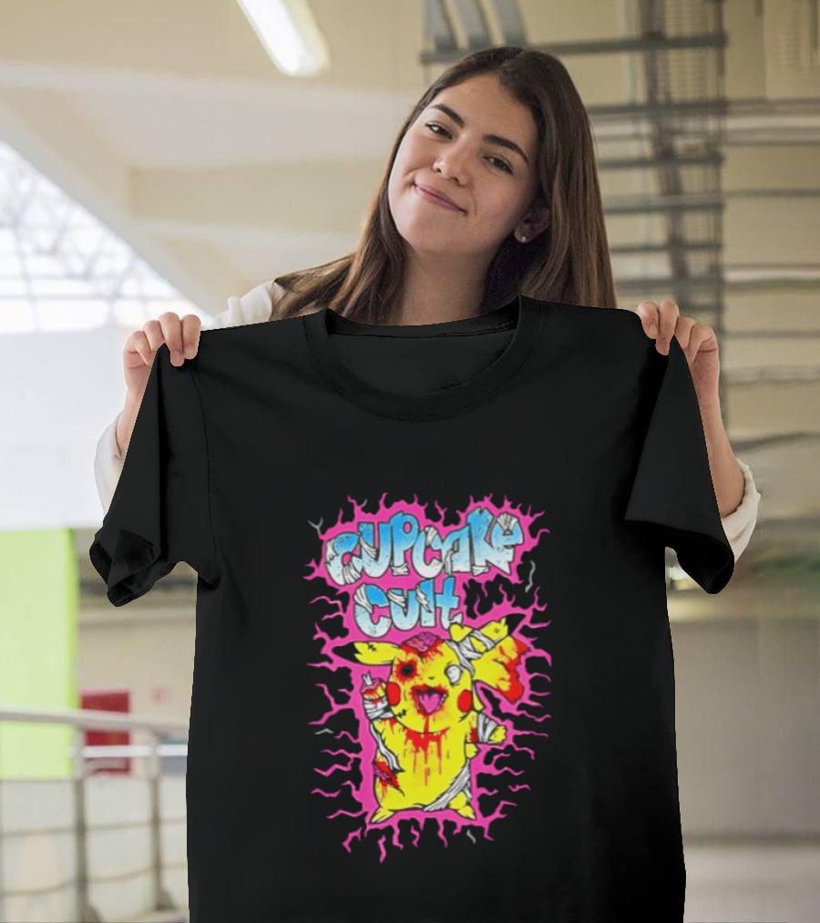 Zombie Pikachu Cupcake Cult Electric Aura Anime Fan Favorite T-Shirt