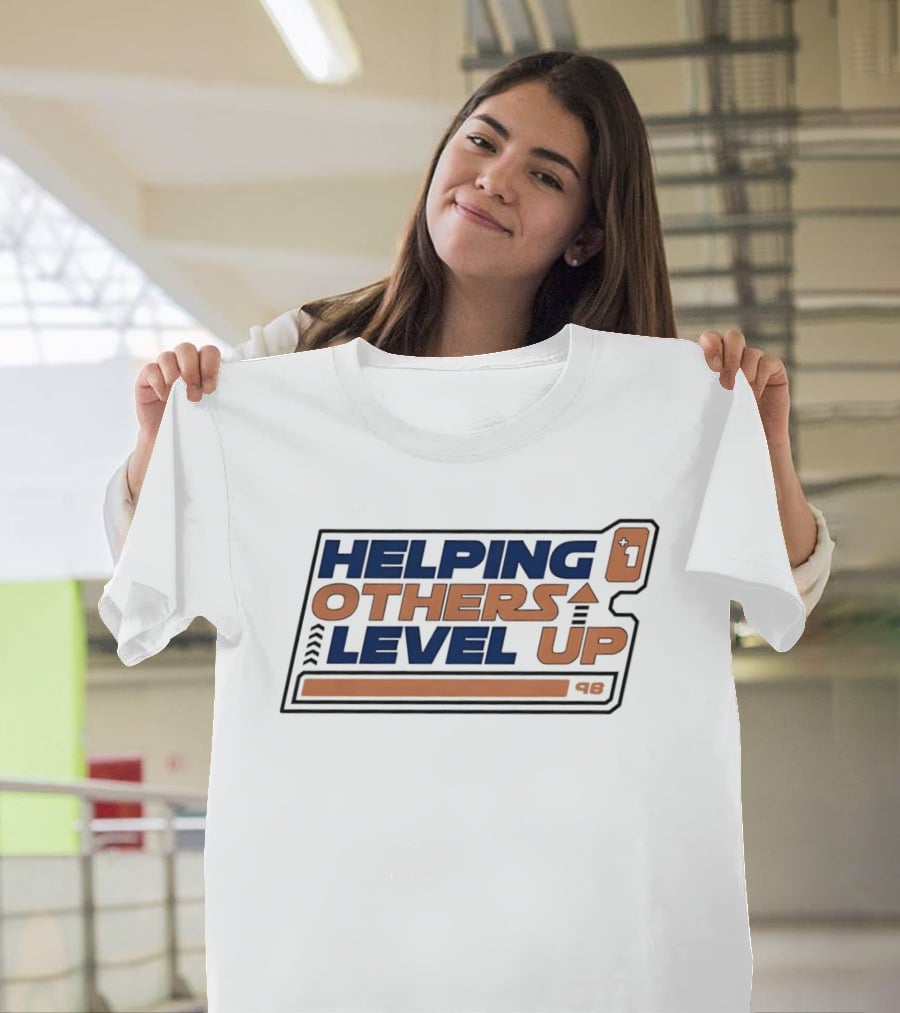 Helping Others Level Up Gaming Inspired Design With Arrow And Plus One T-Shirt