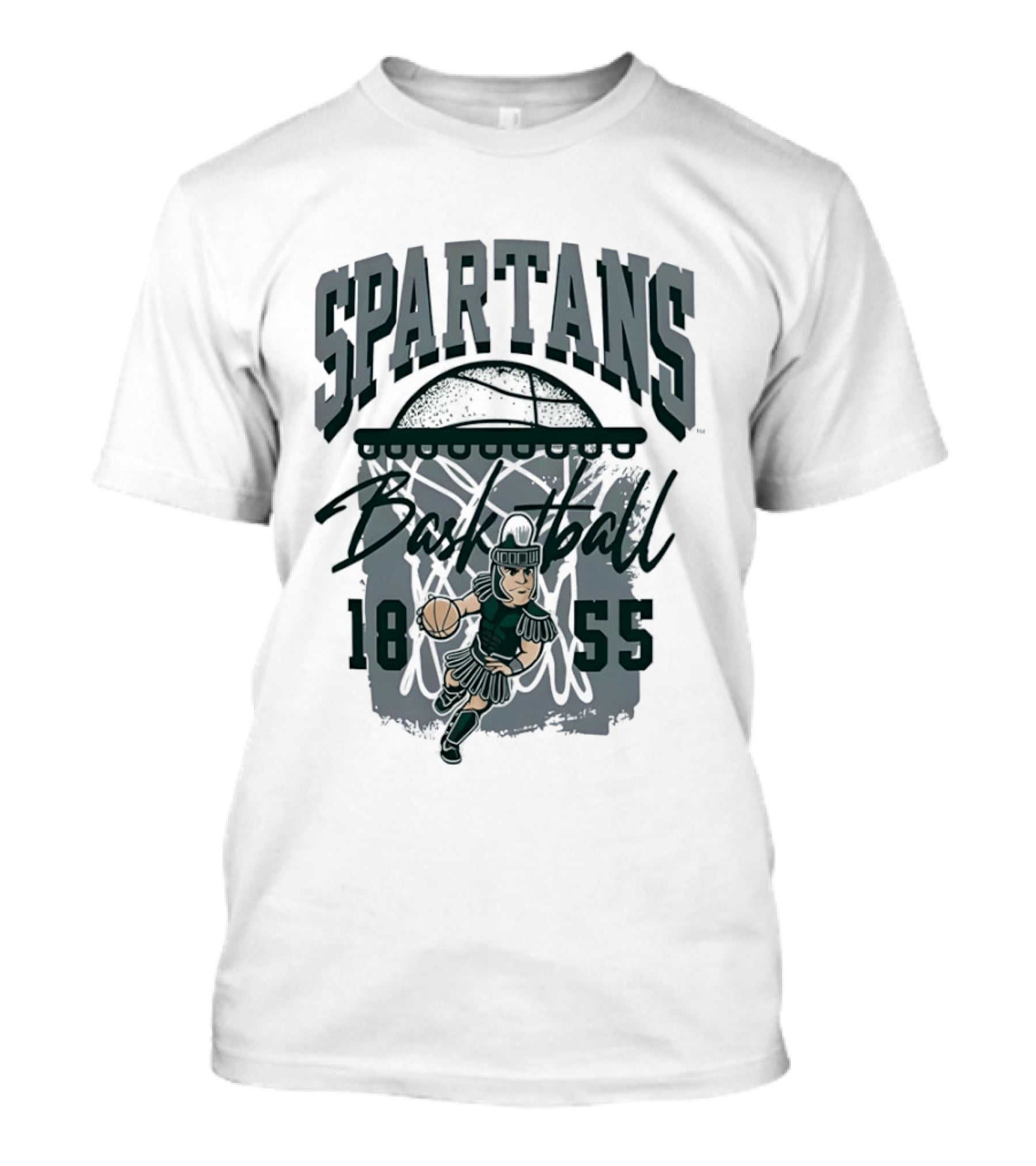 Spartans Basketball 1855 Character Slam Dunk T-Shirt