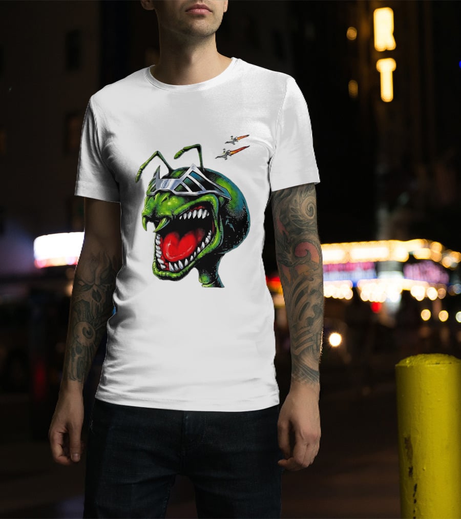 Hellstar Anthony Edwards Ant Man Alien Creature With Sunglasses And Spacecrafts T-Shirt