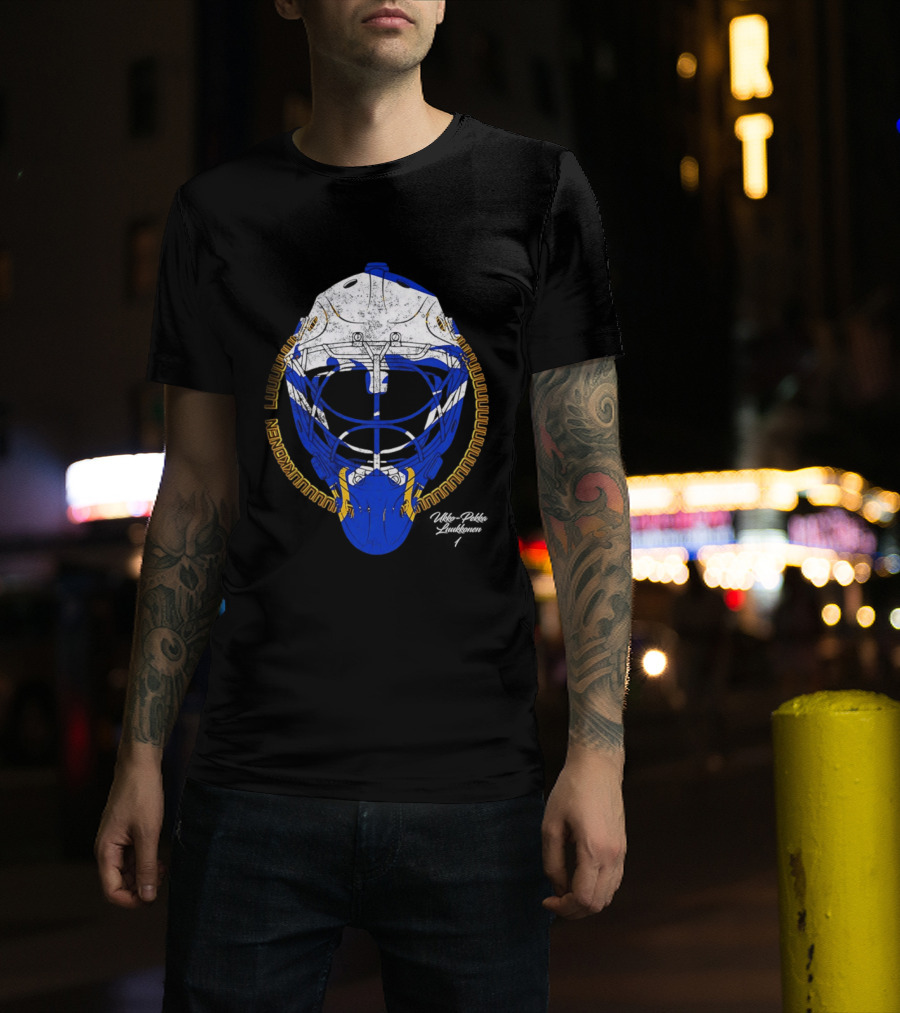 Buffalo Sabres Ukko Pekka Luukkonen Hockey Helmet NHL 2026 T-Shirt
