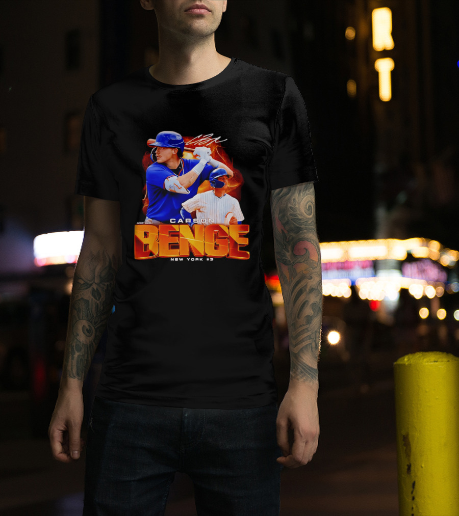 Carson Benge New York Mets NYM Baseball Collage T-Shirt