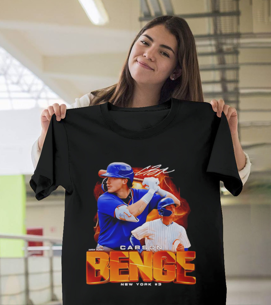 Carson Benge New York Mets NYM Baseball Collage T-Shirt
