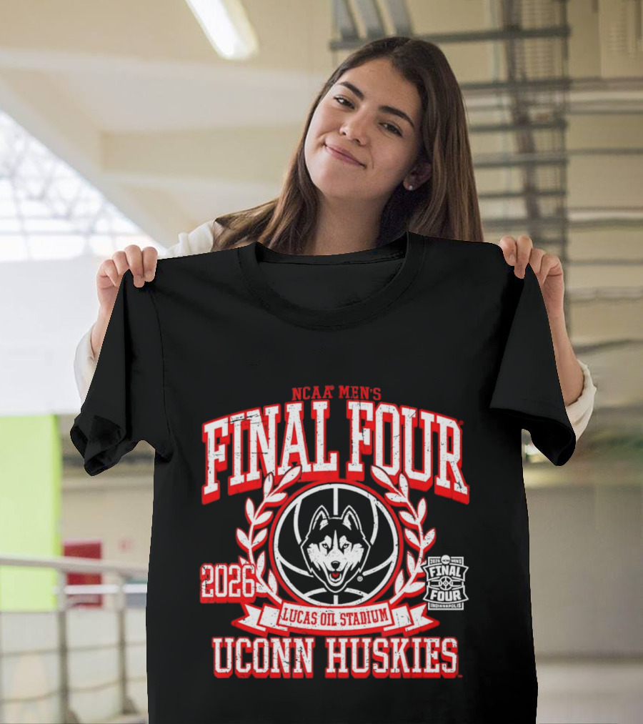 NCAAB Men's Final Four 2026 UConn Huskies Lucas Oil Stadium T-Shirt