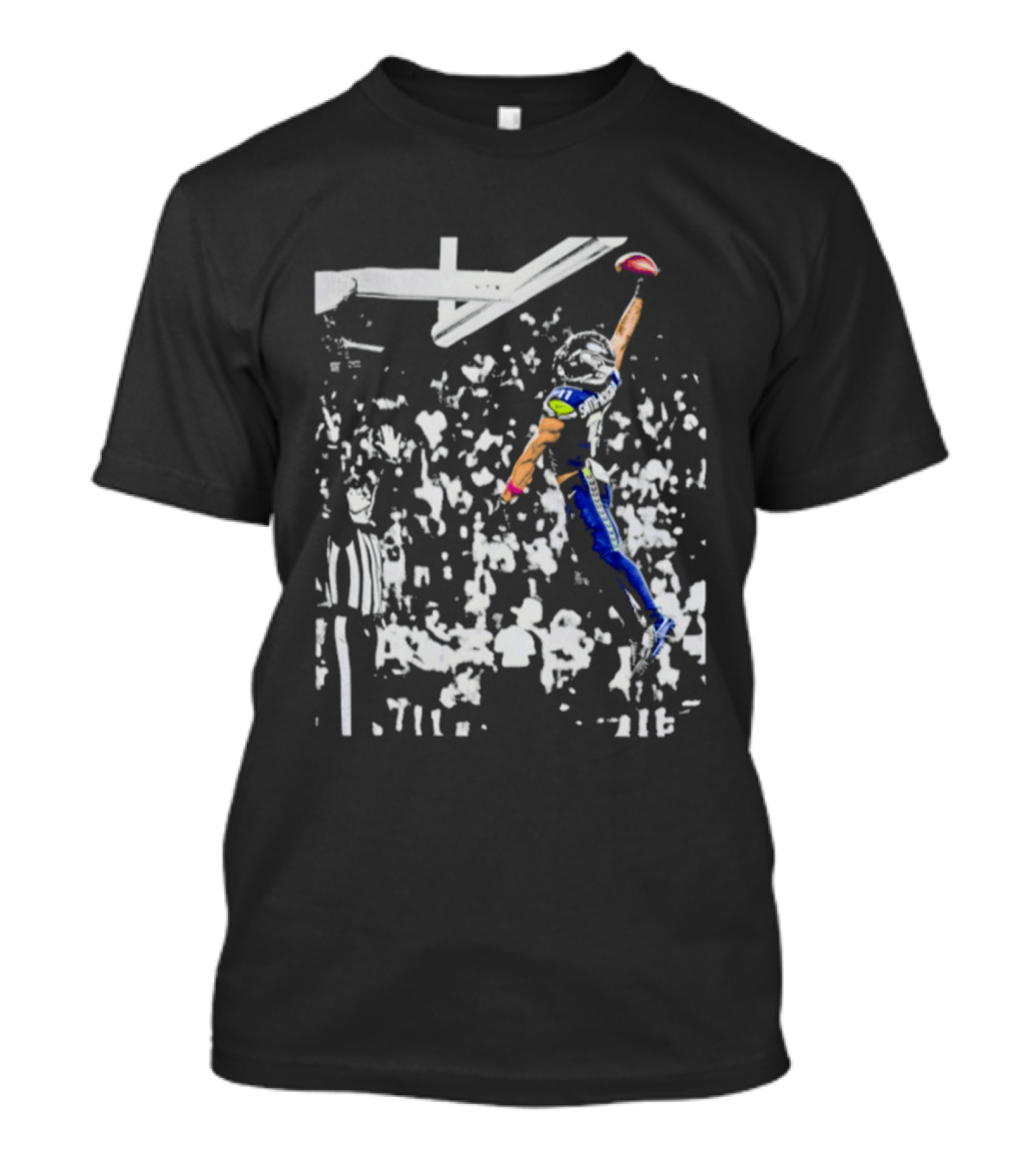 Jaxon Smith Njigba JSN Leaping Seattle Seahawks Football Slam T-Shirt