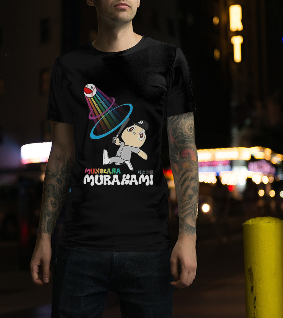 Munetaka Murakami Rainbow Baseball Character Swing T-Shirt