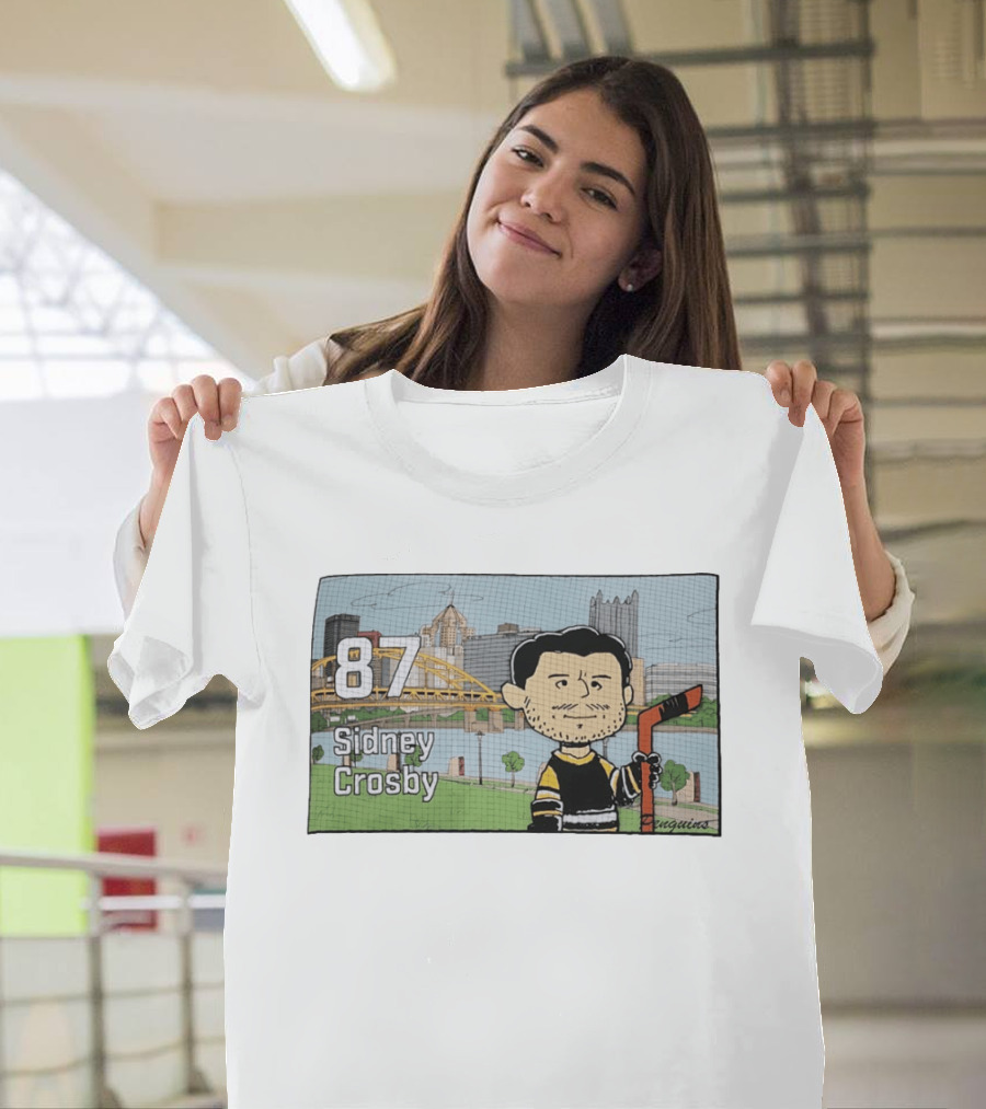 Sidney Crosby 87 Pittsburgh Penguins Hockey Peanuts Charlie Brown T-Shirt