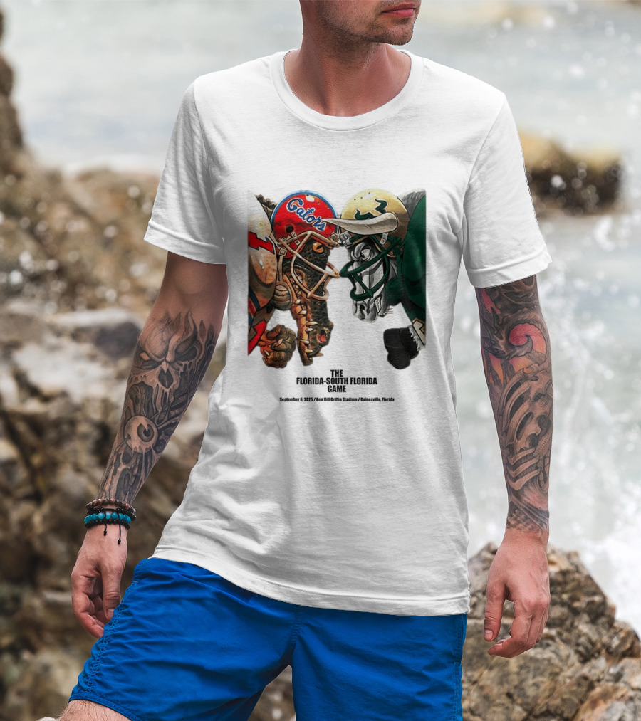 Florida Gators Vs South Florida Bulls Rivalry Helmets Showdown T-Shirt