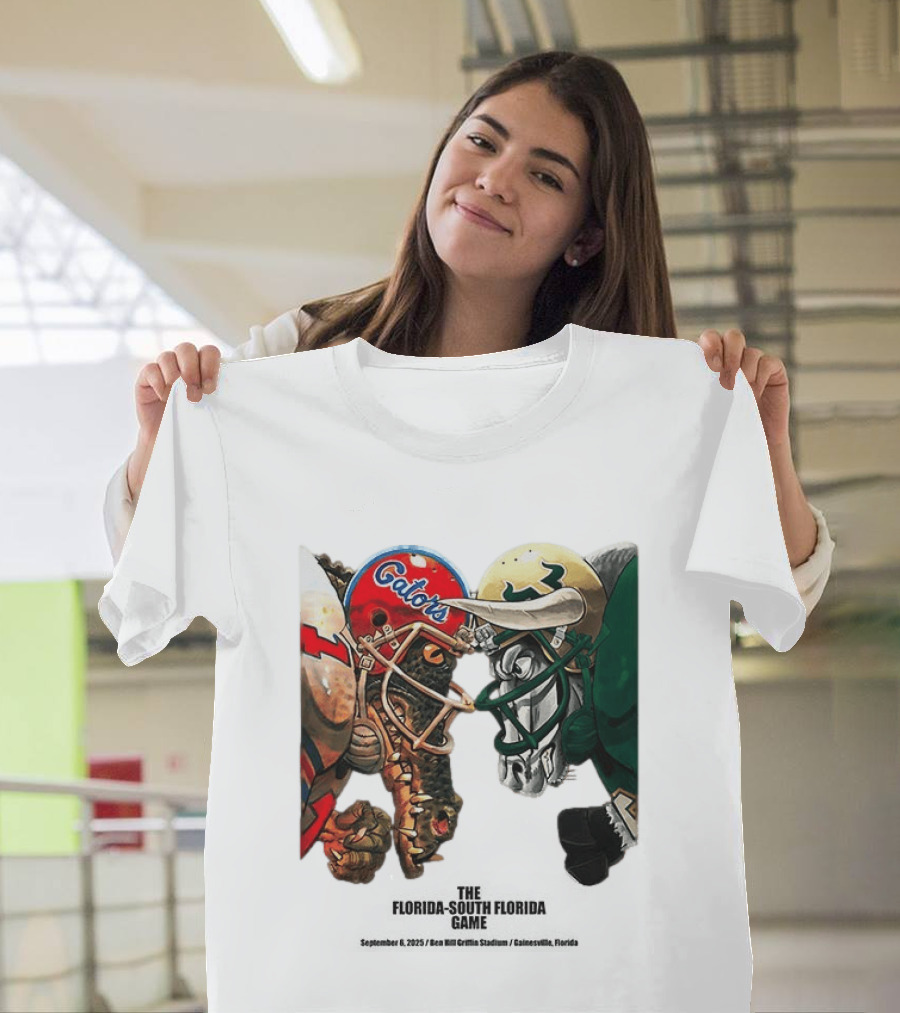 Florida Gators vs South Florida Bulls Rivalry Helmets Showdown T-Shirt