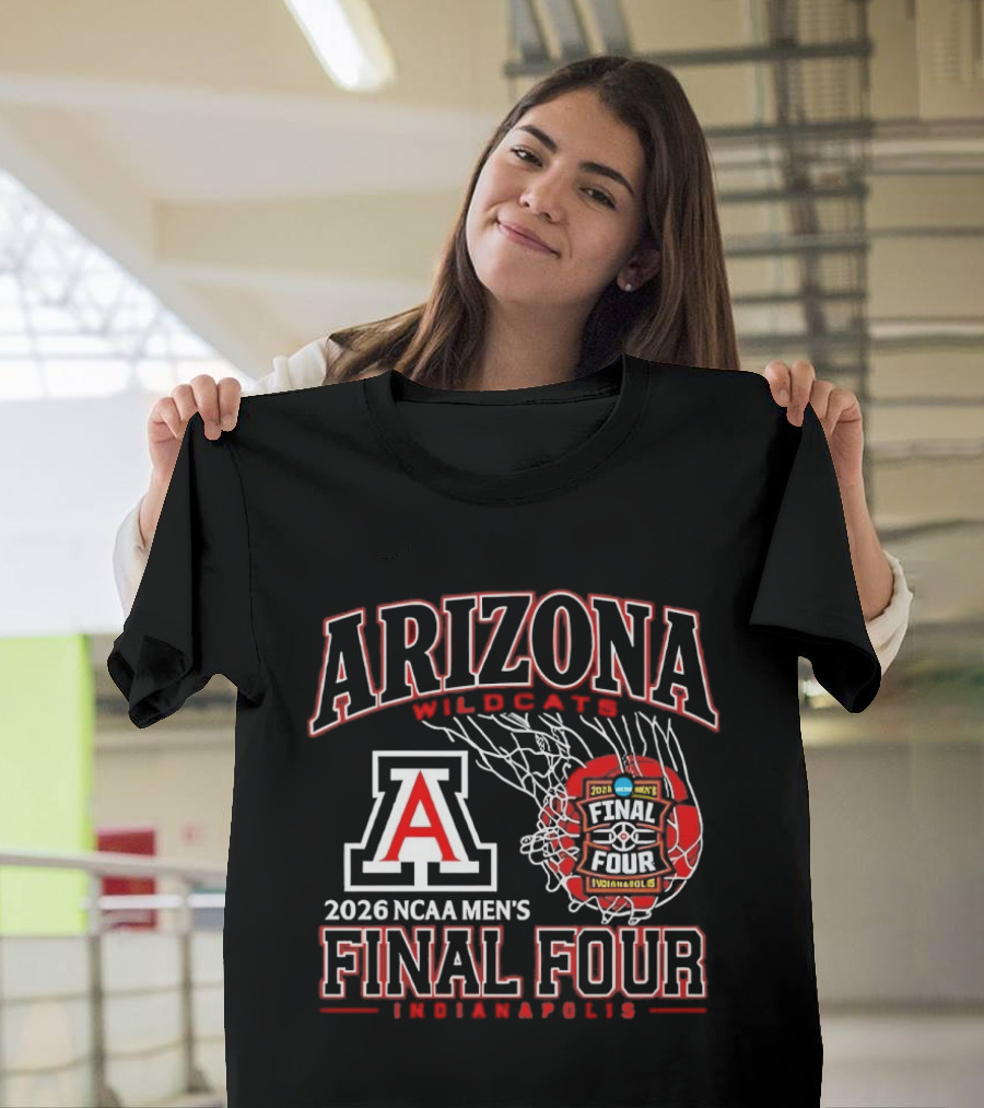 Arizona Wildcats 2026 NCAA Men's Final Four Indianapolis Basketball Hoops Action T-Shirt