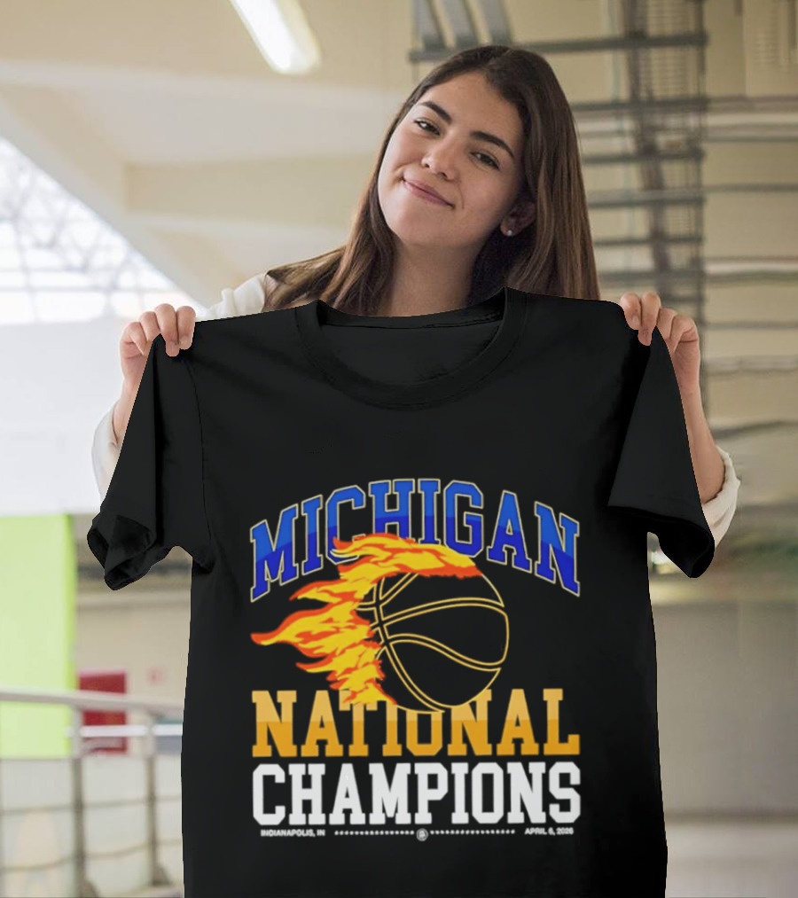 Michigan Basketball National Champions Fireball T-Shirt