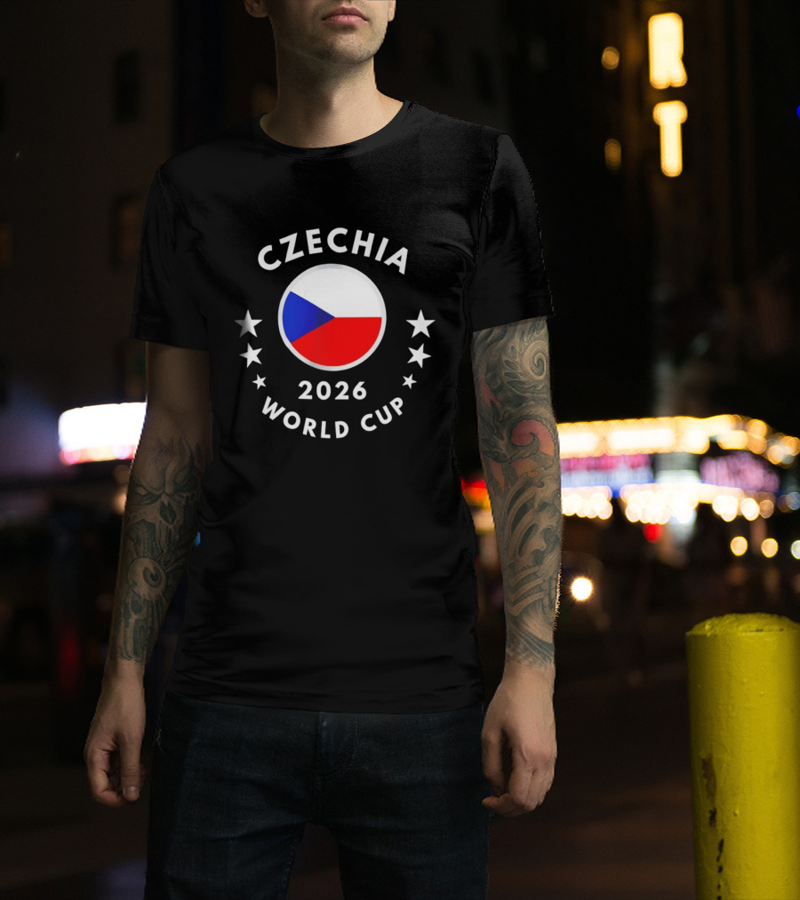 Czechia 2026 World Cup Czech Flag Soccer Stars T-Shirt