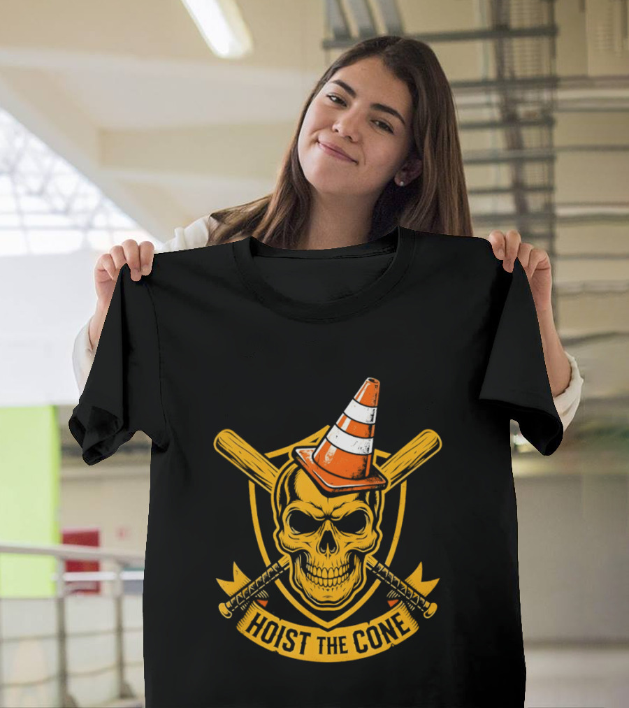 Pittsburgh Pirates Skull Traffic Cone Hat Hoist The Cone T-Shirt