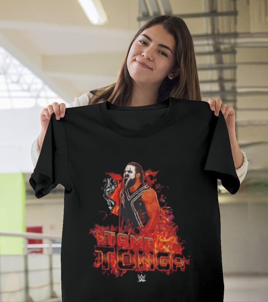 Tama Tonga WWE Flames Wrestling Face Paint Fiery T-Shirt