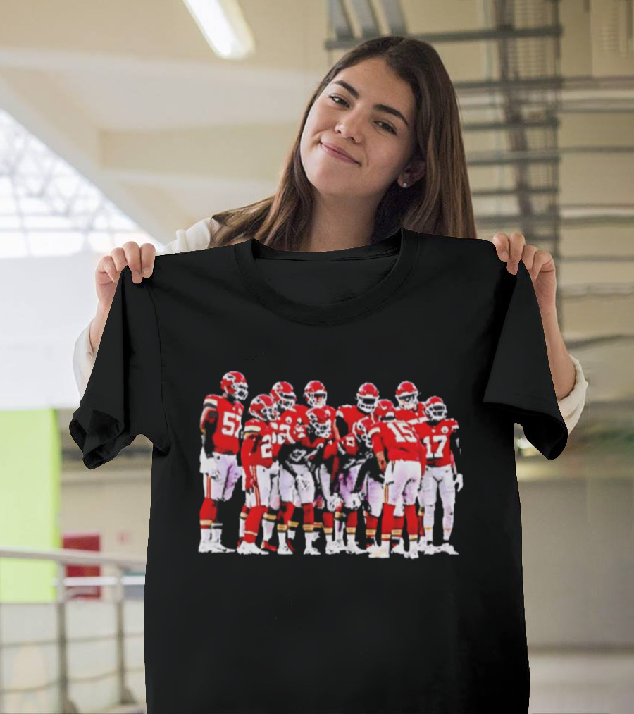 Kansas City Chiefs Players Huddle Team Spirit NFL Football T-Shirt