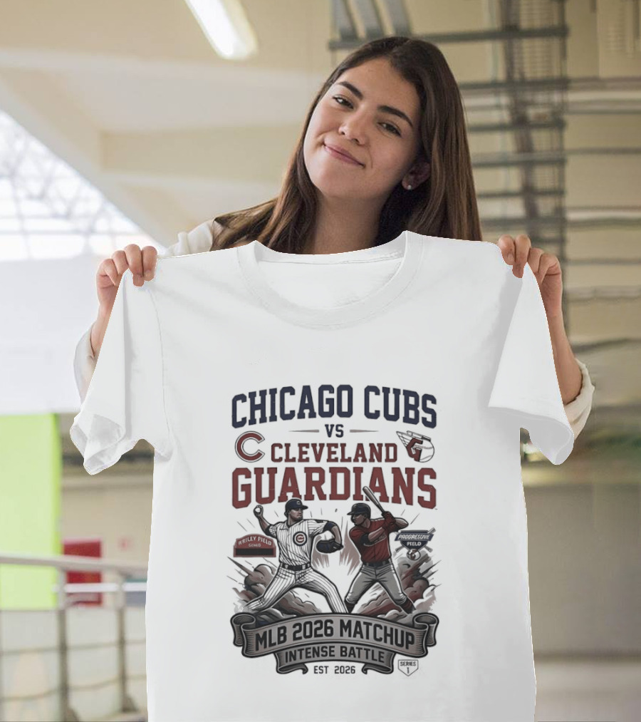Chicago Cubs vs Cleveland Guardians MLB 2026 Matchup Intense Battle Est 2026 T-Shirt