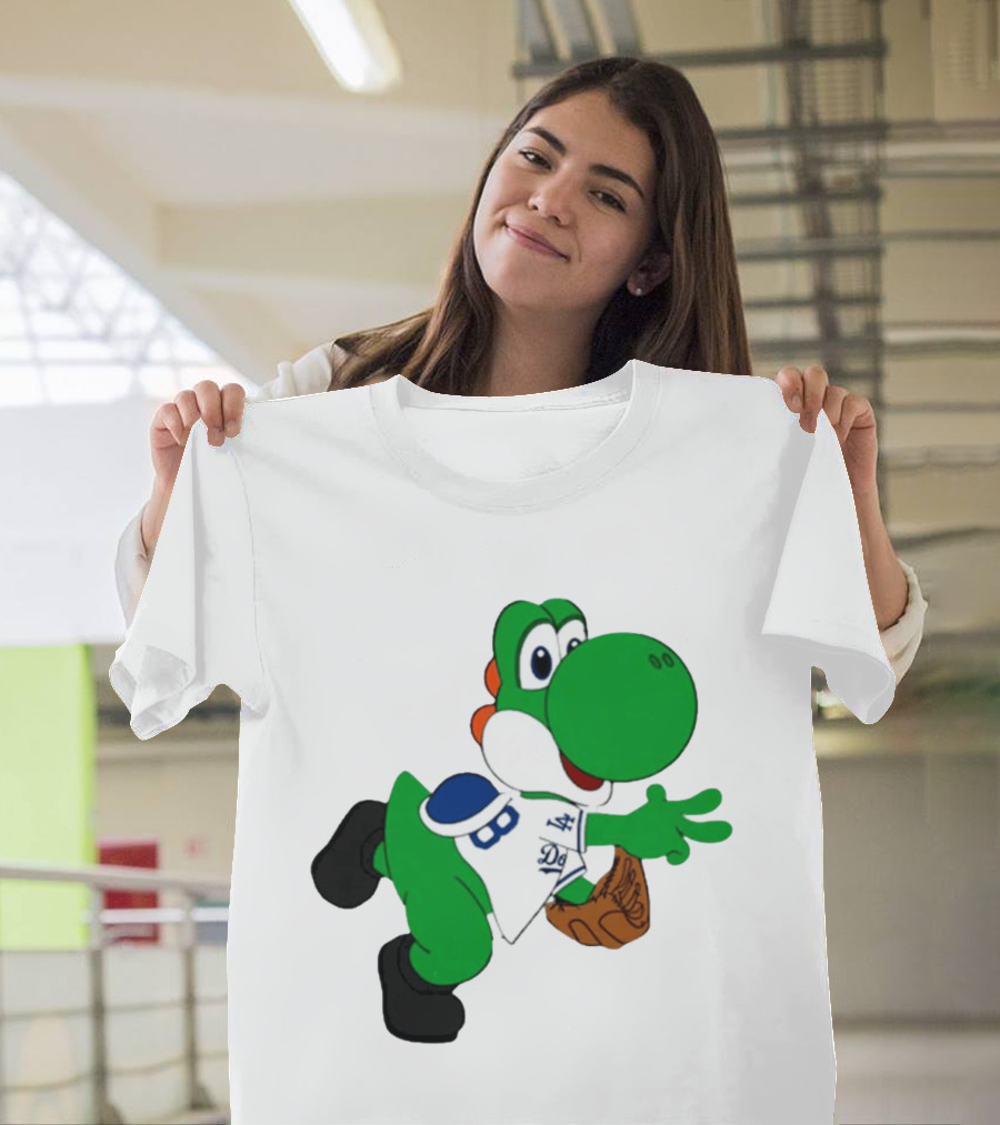 Los Angeles Dodgers Green Dinosaur Cartoon Character Toddler Staple T-Shirt