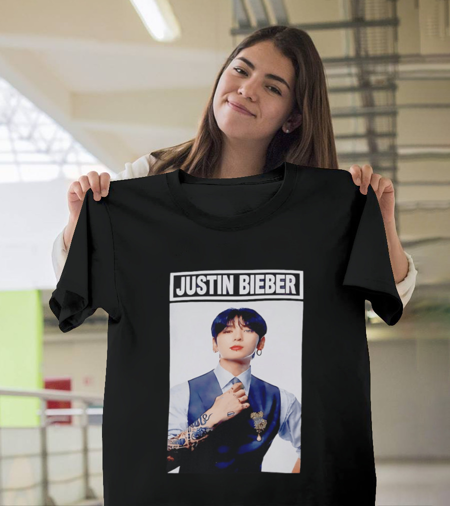 Justin Bieber Jungkook Wearing Suit Tattoo T-Shirt