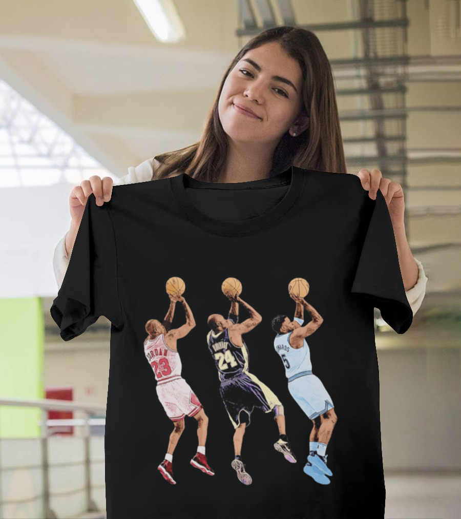 Michael Jordan Kobe Bryant Anthony Edwards Basketball Legends No. 23 No. 24 No. 1 T-Shirt
