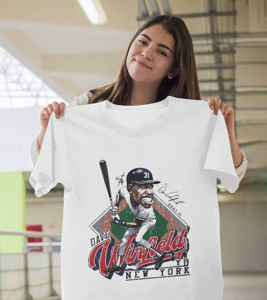 Dave Winfield New York Yankees Major League Baseball Caricature T-Shirt