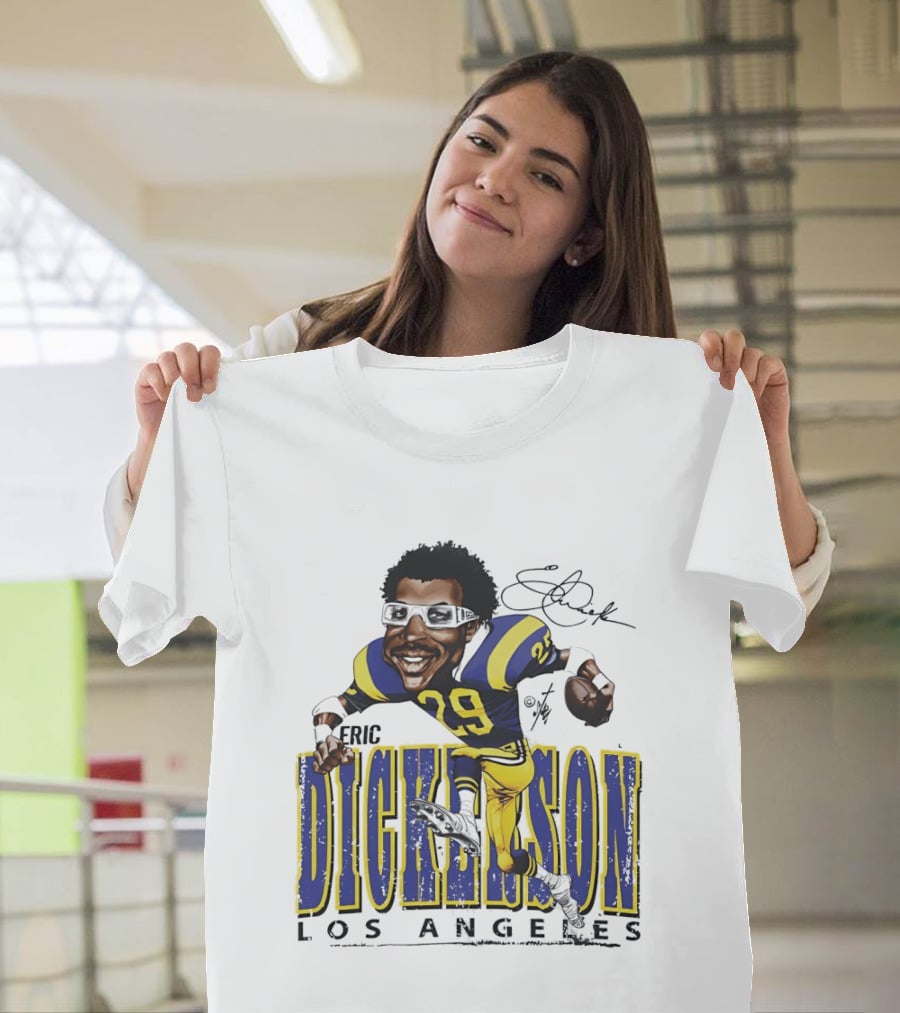 Eric Dickerson Los Angeles Rams Cartoon Running Back T-Shirt