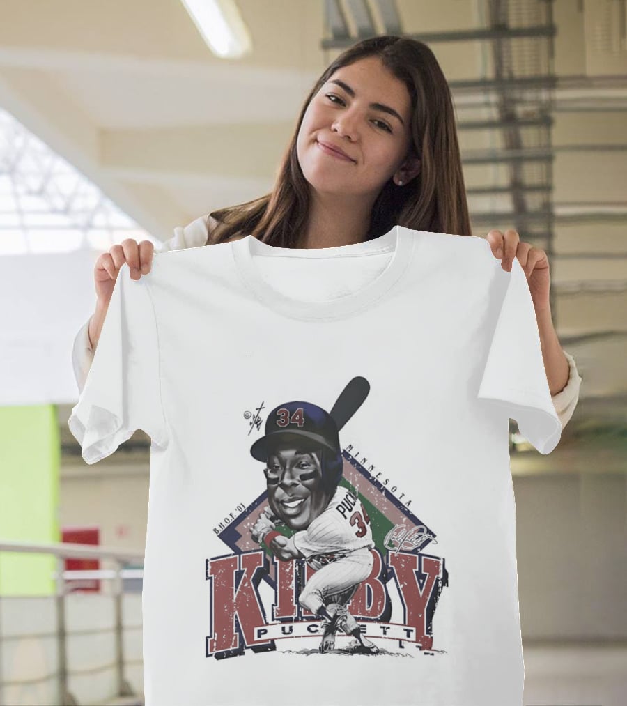 Kirby Puckett 34 Minnesota Twins Baseball Cartoon T-Shirt