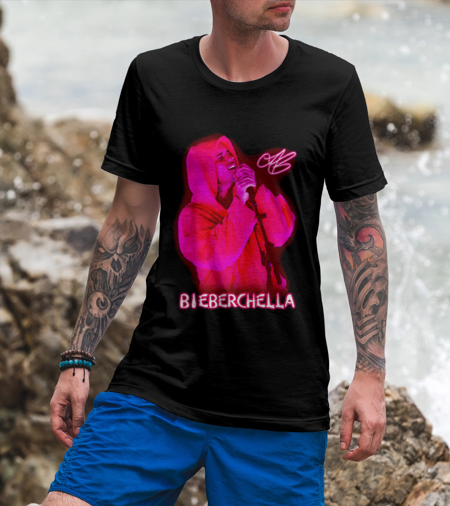 Bieberchella Mic Performance With JB Signature T-Shirt