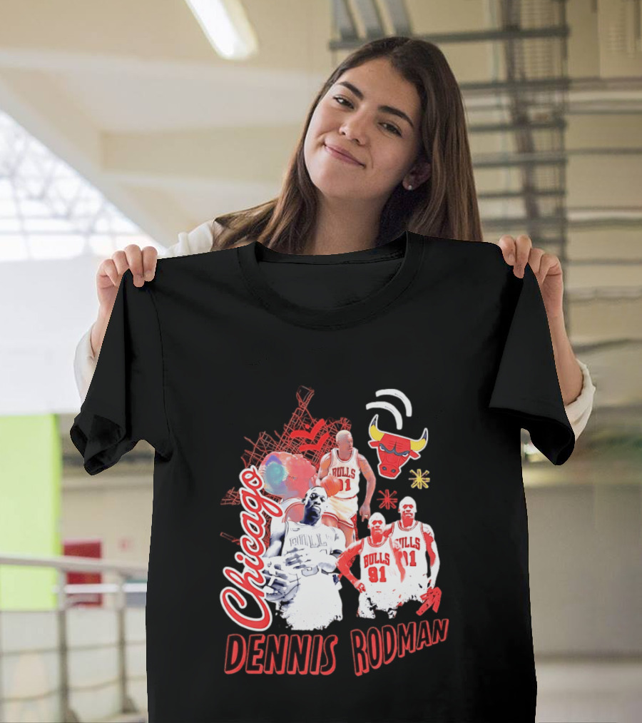 Chicago Bulls Dennis Rodman Vintage Basketball Legend T-Shirt