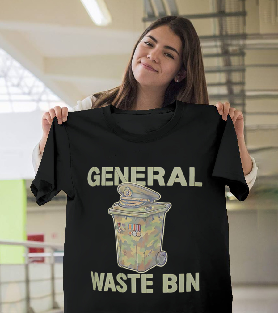 General Waste Bin Camo Trash Hat Medals T-Shirt