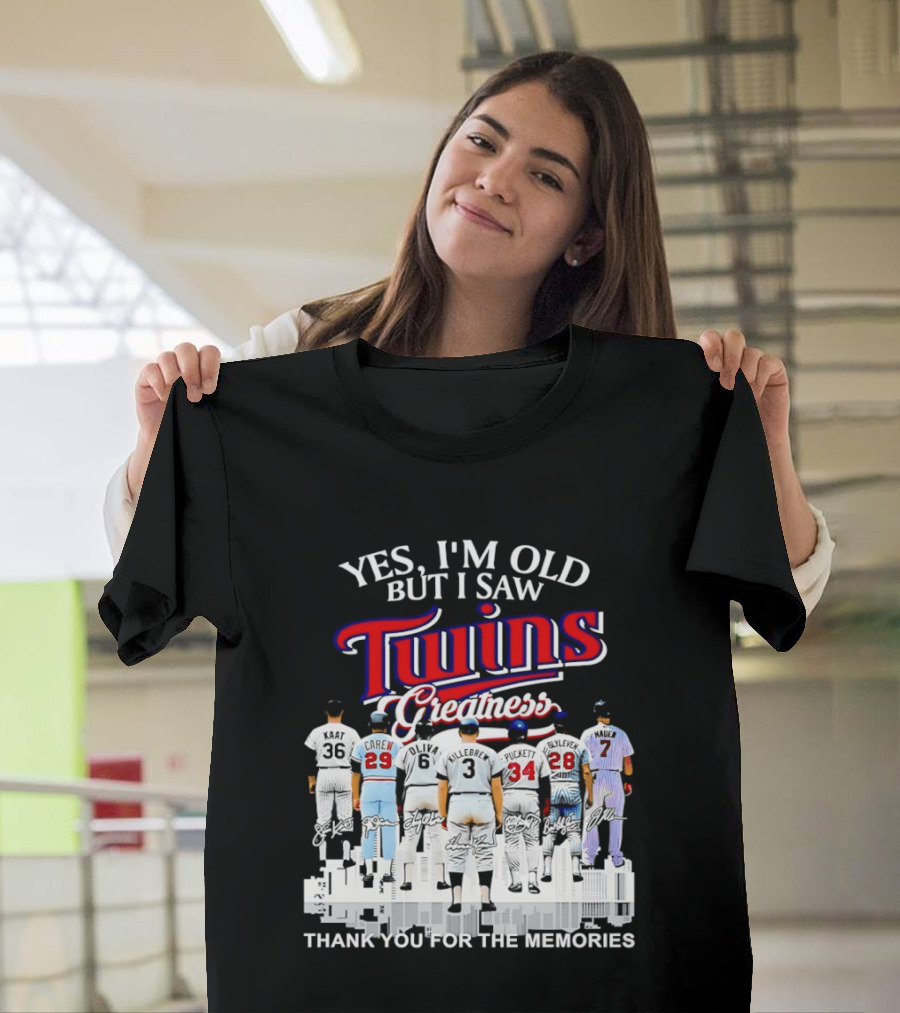 Yes I'm Old But I Saw Twins Greatness Thank You For The Memories T-Shirt