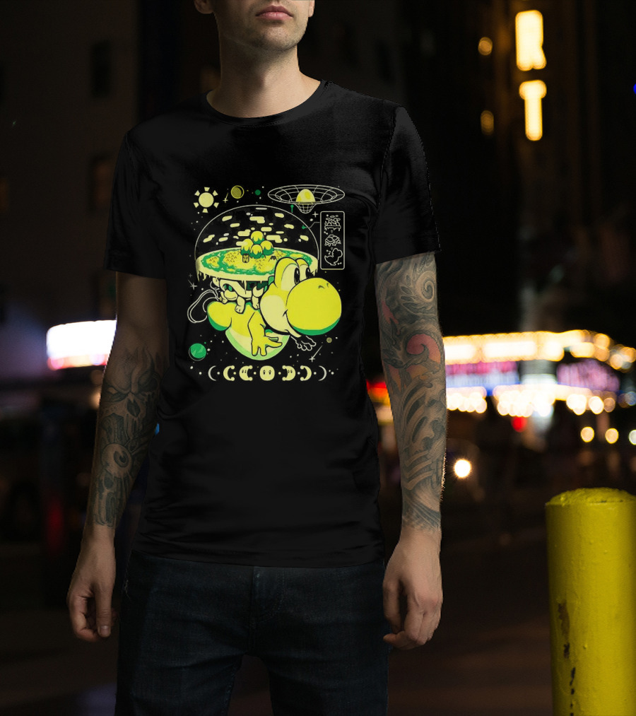Yoshi Whole World Within His Shell Super Mario World Iconic Nintendo T-Shirt