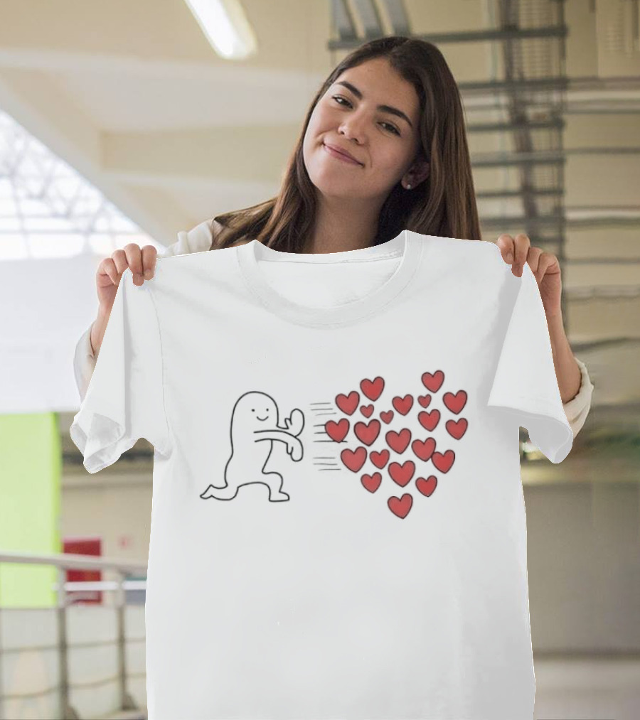 Sending Love Meme Heart Character Hugging Hearts Explosion T-Shirt