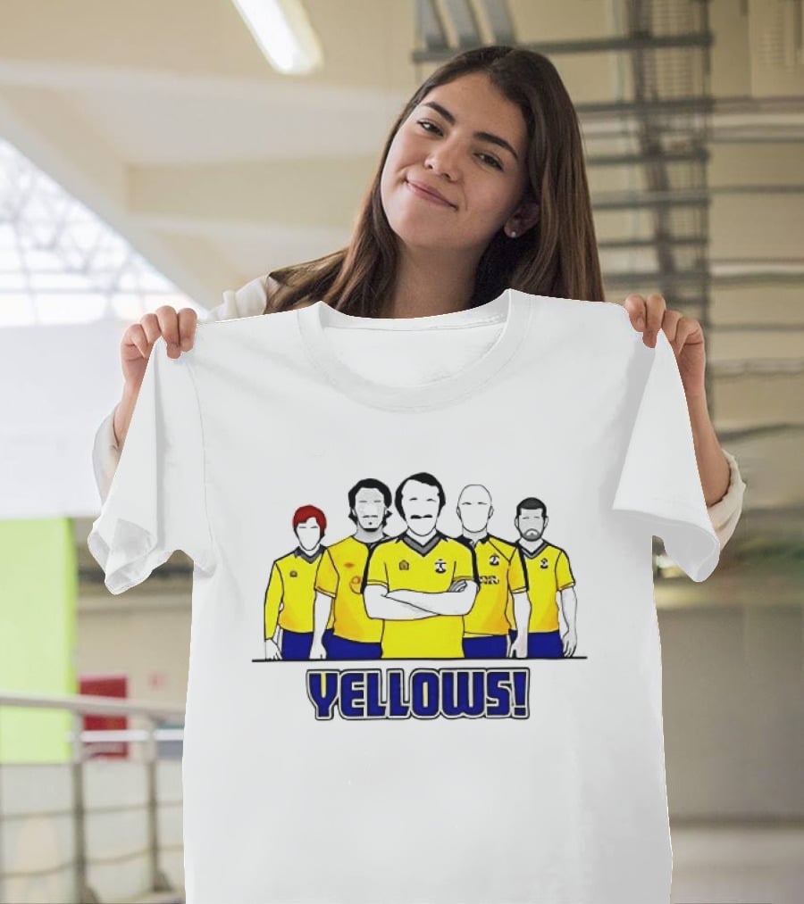 Saints FC Team Yellows Iconic Football Crew Players T-Shirt