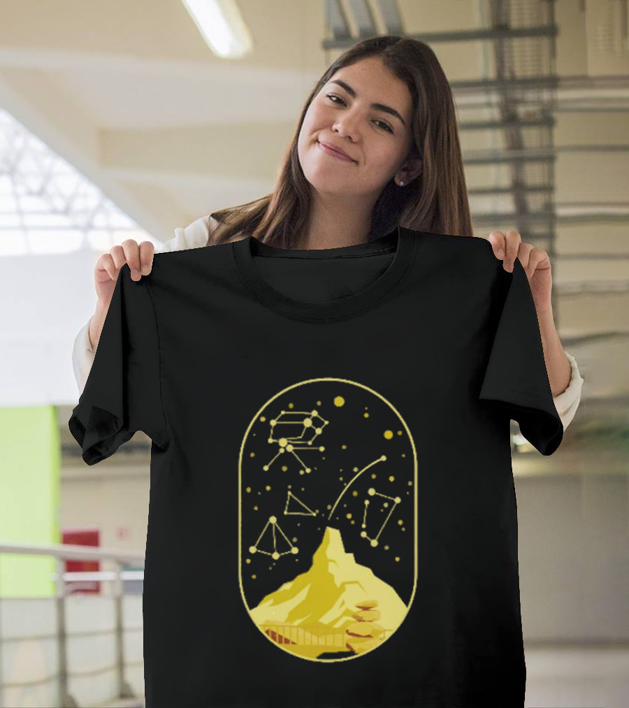 Cairn Minimalist Mountain Constellation Starry Sky T-Shirt