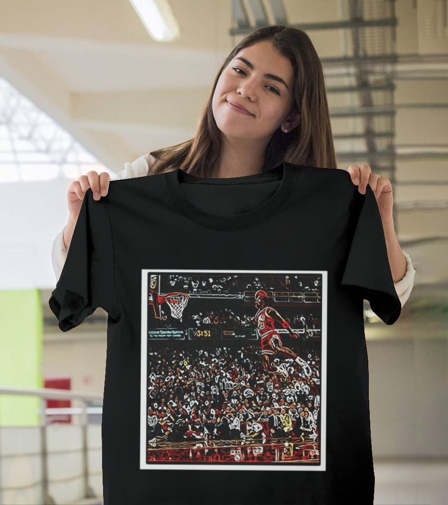 Michael Chicago Bulls Soaring GOAT Dunk NBA Legend T-Shirt