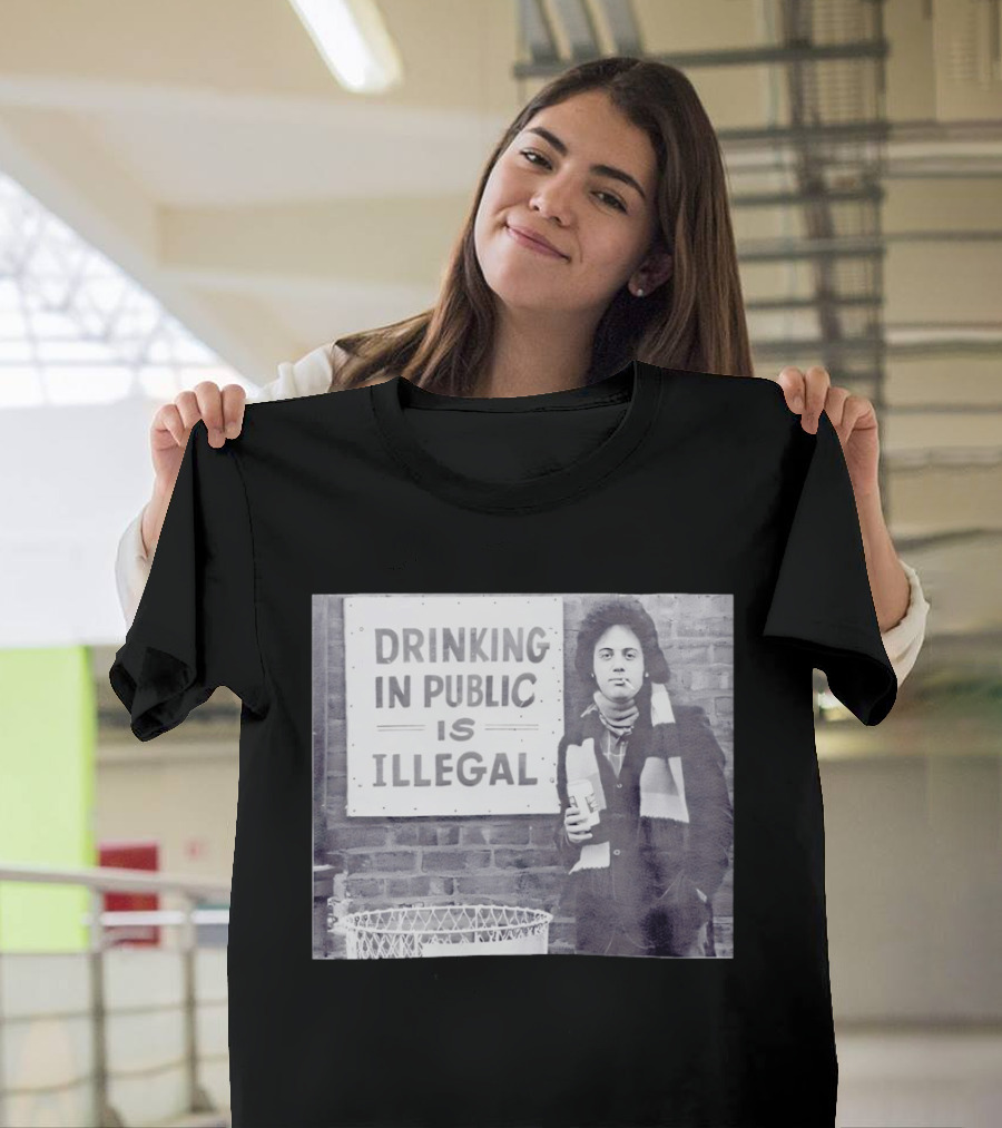 Rare Billy Joel Drinking In Public Is Illegal Vintage Photo T-Shirt