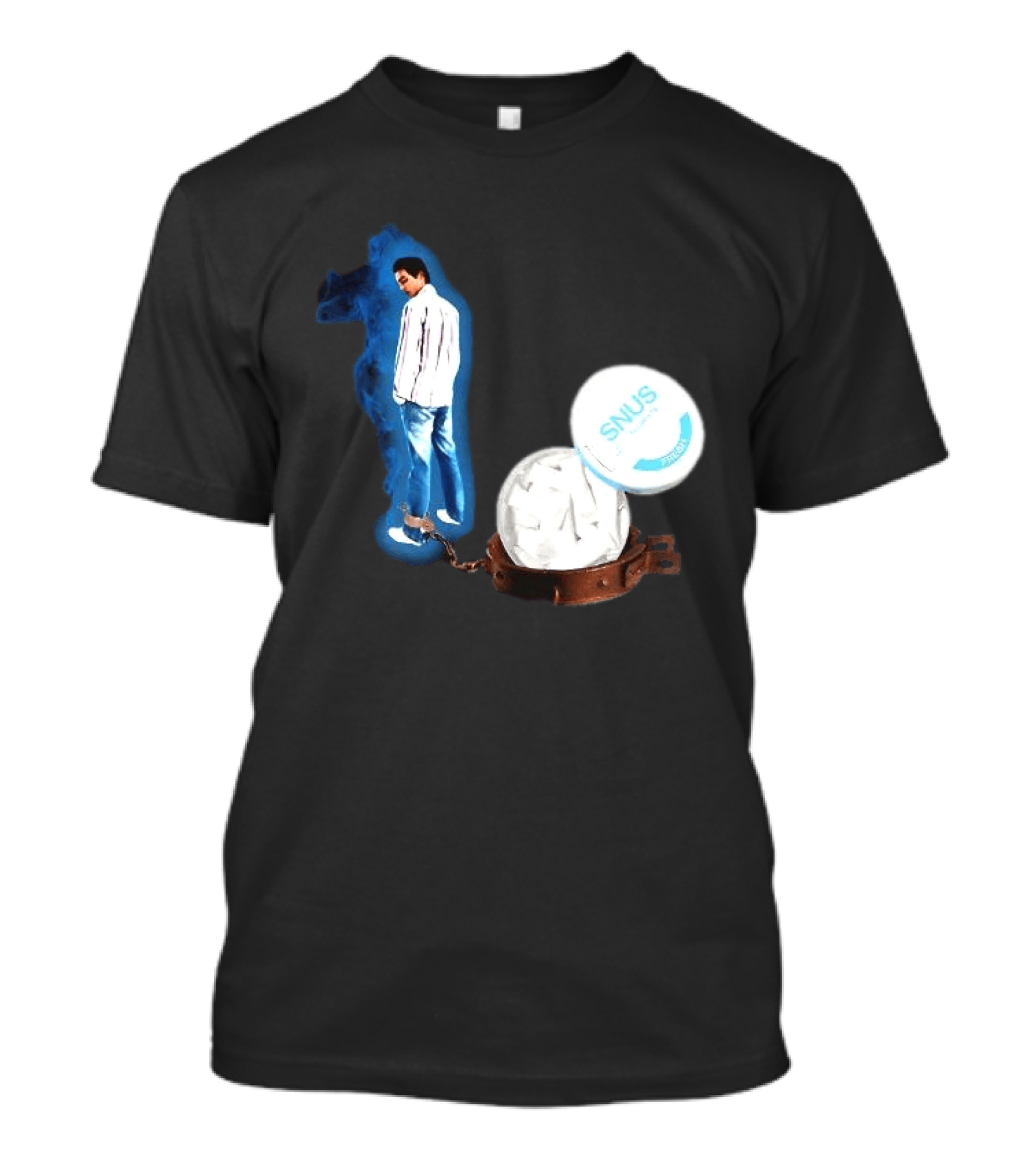 A Snus Gekettet Meme With Snus Tin And Chain T-Shirt