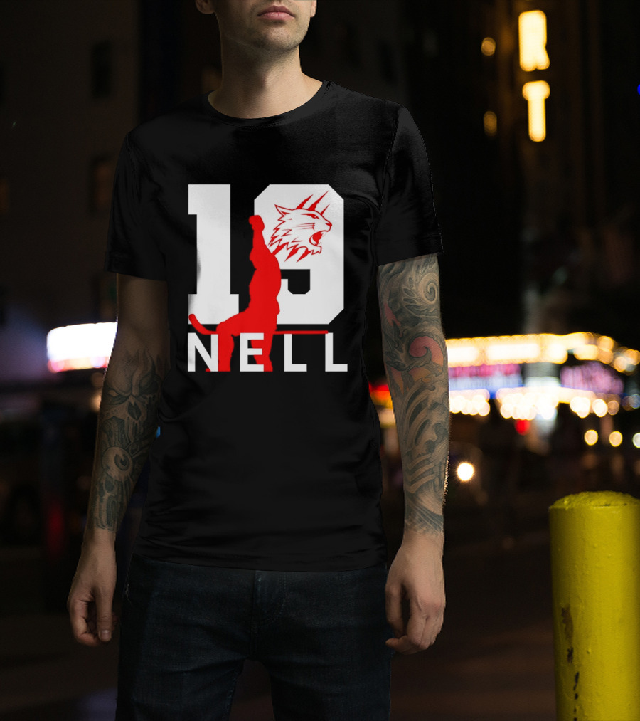 NELL 19 Wildcat Silhouette With Red Figure T-Shirt