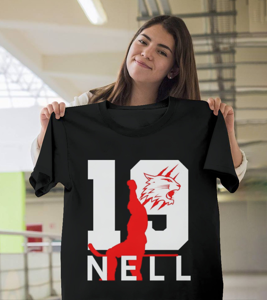 NELL 19 Wildcat Silhouette With Red Figure T-Shirt