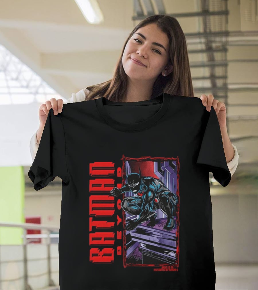 Batman Beyond Combat Readiness Stance Dynamic Gotham City Scene T-Shirt