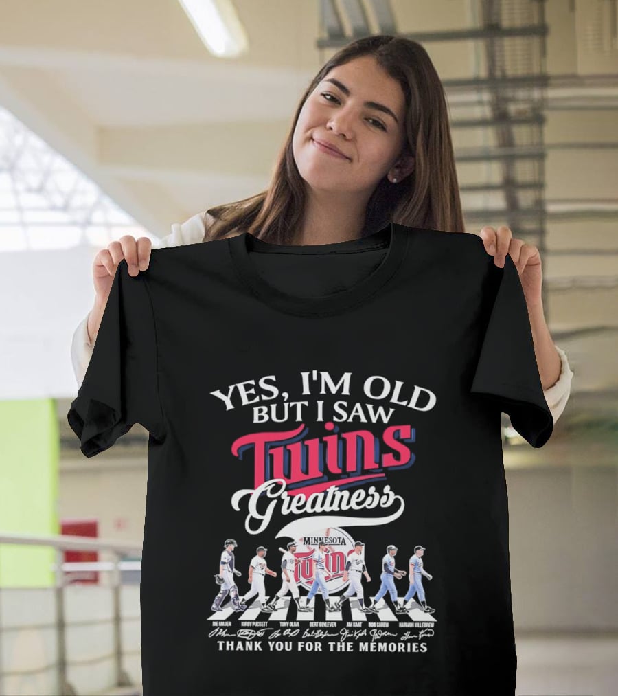 Yes I'm Old But I Saw Twins Greatness Thank You For The Memories Signatures T-Shirt