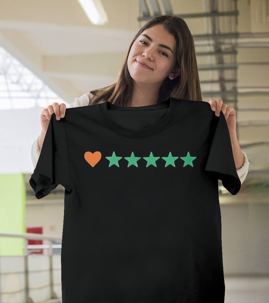 Letterboxd Heart Five Stars Rating System T-Shirt