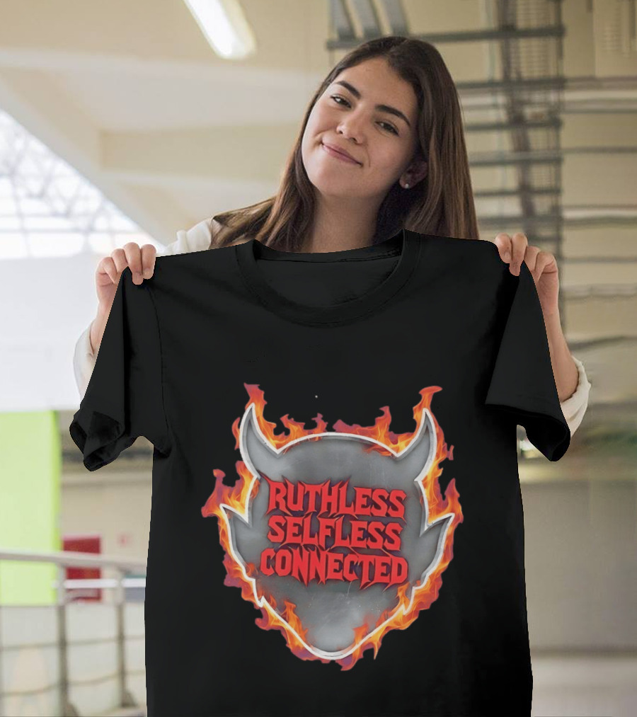 Ruthless Selfless Connected Demon Head Flames T-Shirt