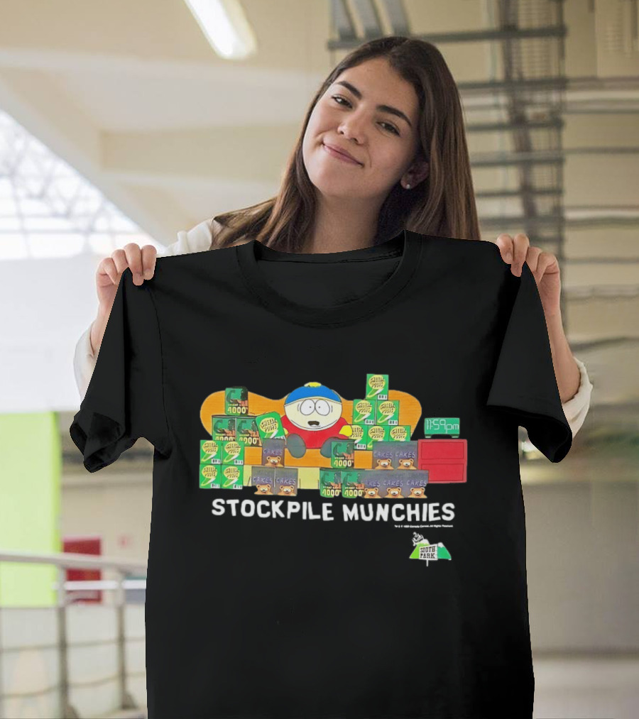 South Park Cartman Stockpile Munchies Cheesy Poofs 1159pm Cakes T-Shirt