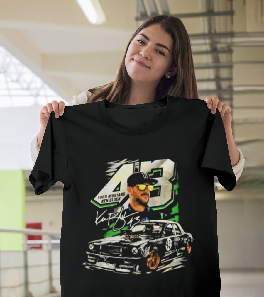 Ford Mustang Ken Block 43 Signature Style Racing T-Shirt