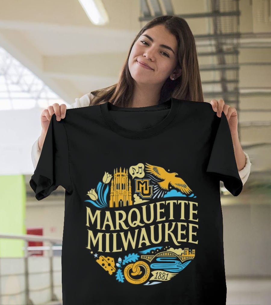 Marquette Milwaukee M And Milwaukee Scenes T-Shirt