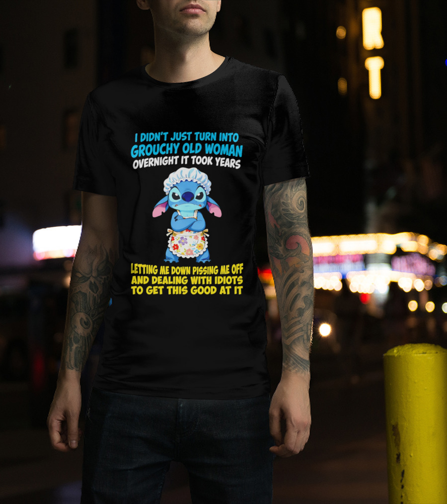 Stitch Housewife Grouchy Old Woman Letting Me Down Pissing Me Off Dealing With Idiots T-Shirt