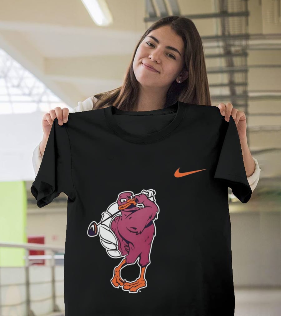 Virginia Tech Hokies Golfing Nike Swoosh Bird T-Shirt