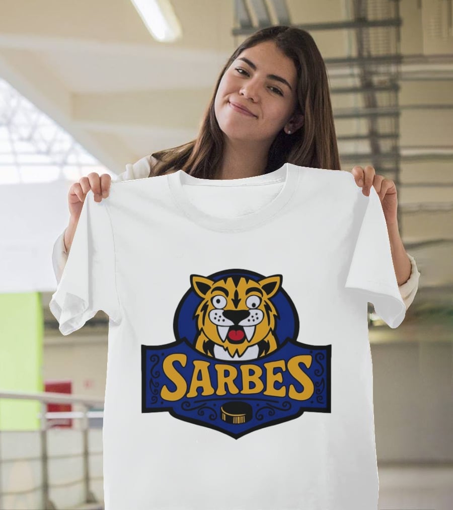 Buffalo Sarbes Hockey Tiger Mascot With Puck T-Shirt