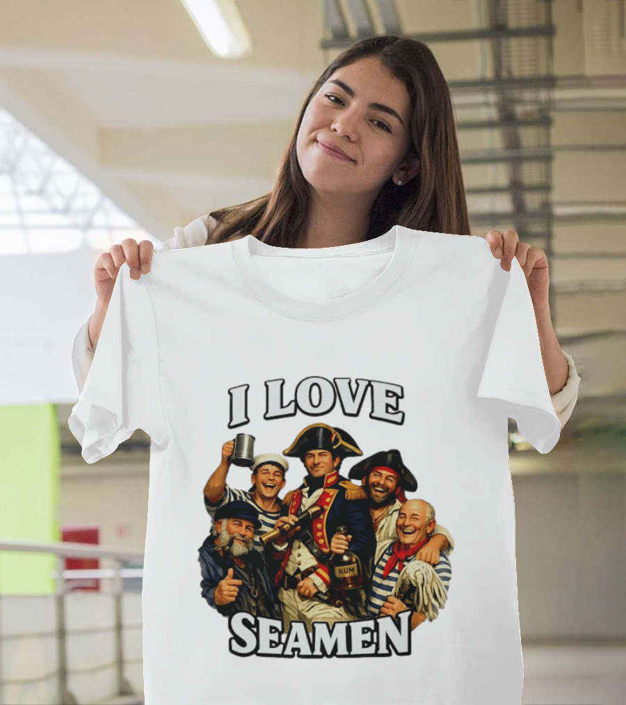 I Love Seamen Pirate Rum Crew Celebrating Together T-Shirt
